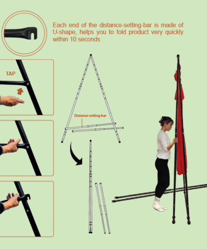 aerial yoga stand frame folded