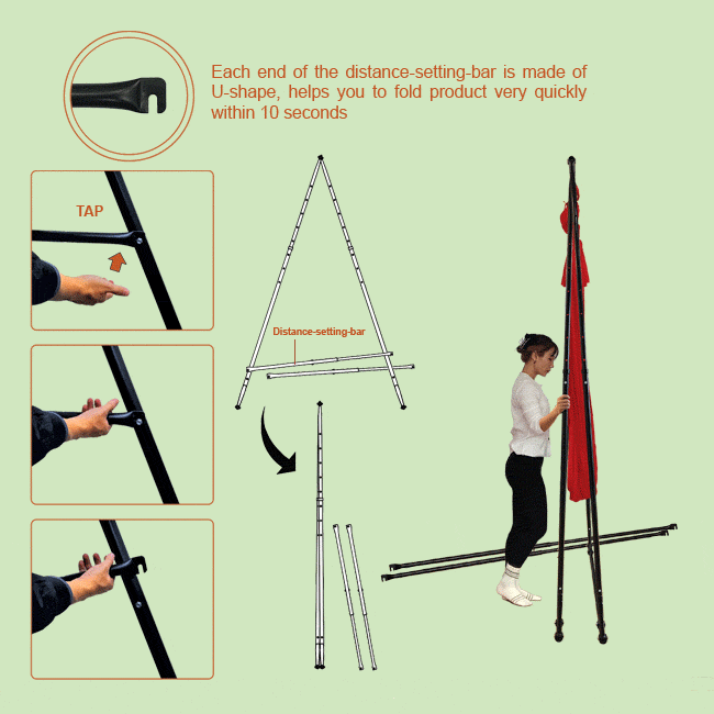 aerial yoga stand frame folded